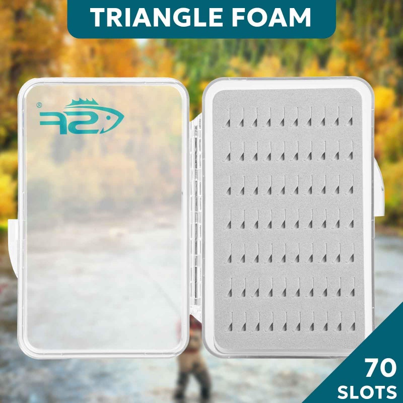 SF صندوق صيد السمك SF بلاستيك جيب صناديق ذبابة رقيقة غطاء شفاف صناديق صيد السمك بفوم شق سهل - Image 3